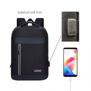 15.6" Travel PU Laptop Backpack with USB Port